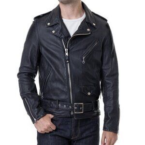 NWOT Schott N.Y.C Vintaged Fitted Cowhide Leather Motorcycle Jacket Men's XL